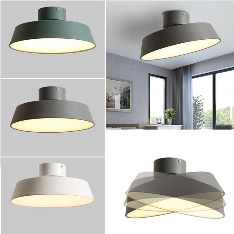 Nordic Minimalist Round Pot Aluminum LED Flush Mount Ceiling Light