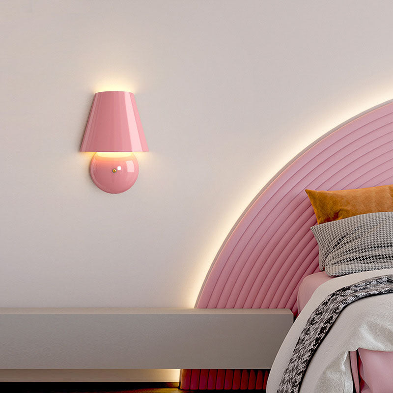 Applique murale LED en fer acrylique rond trapézoïdal crème moderne 