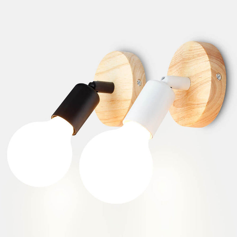 Nordic Minimalist Log Spotlight 1-Light Wall Sconce Lamp