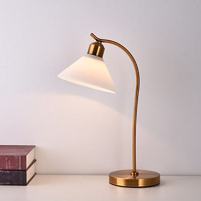 Modern Simple Metal Cone Shade 1-Light Table Lamp