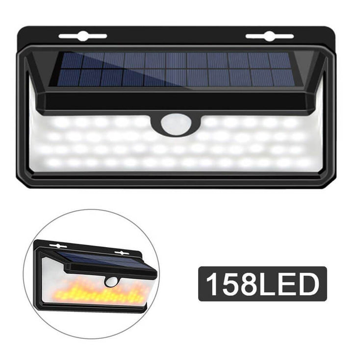 Modern Minimalist ABS PS Solar Flame Trapezoid Sensor LED Patio Wall Sconce Lamp For Outdoor