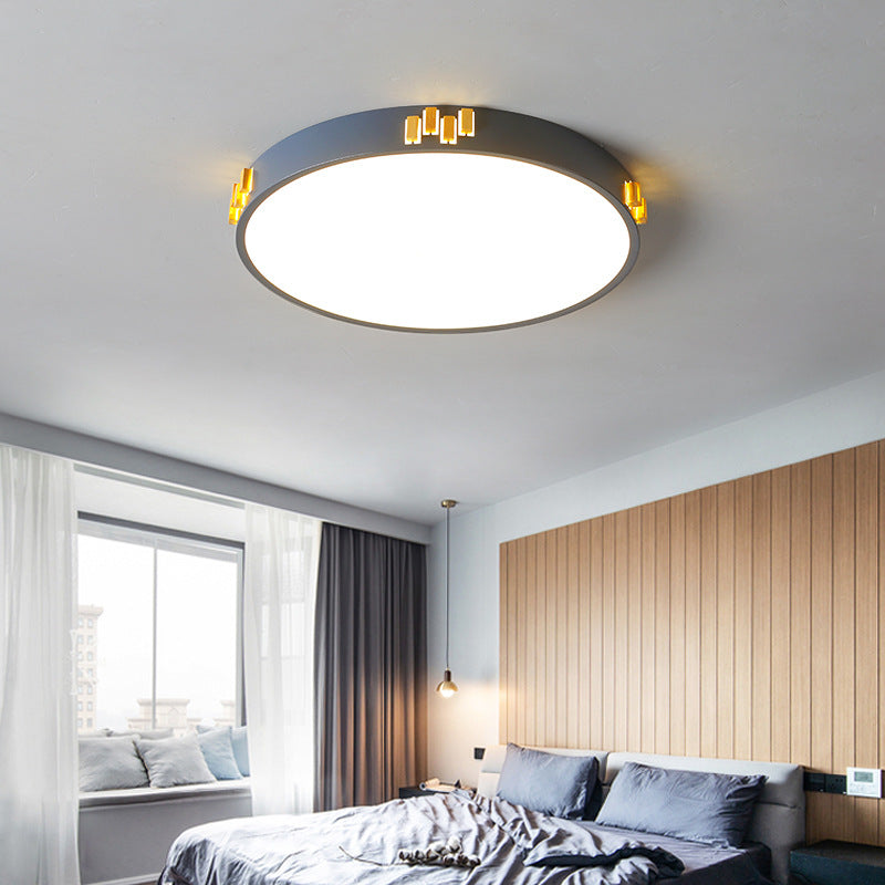 Nordic Simple Round Hollow Wood LED Flush Mount Ceiling Light