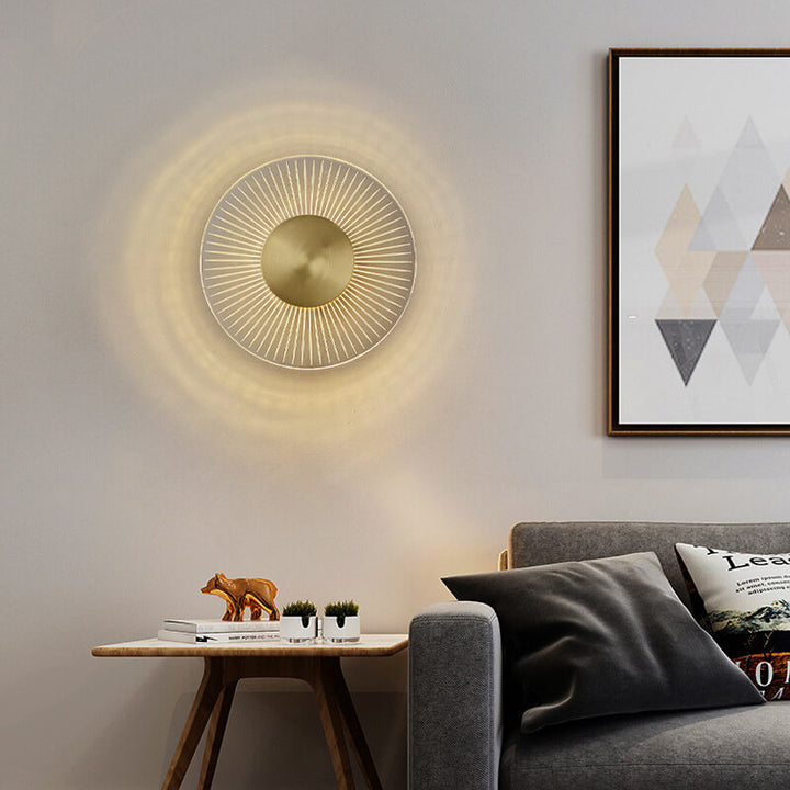 Diseño de Línea Redonda de Cobre Completo Industrial Lámpara Aplique de Pared LED 