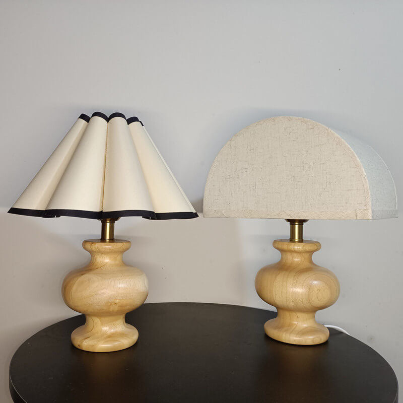 Lampe de Table 1 Lumière en Tissu en Forme de Demi-cercle Minimaliste Japonais 