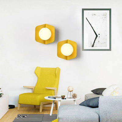 Glass Ball 1-Light Single Globe Sconce Lamp