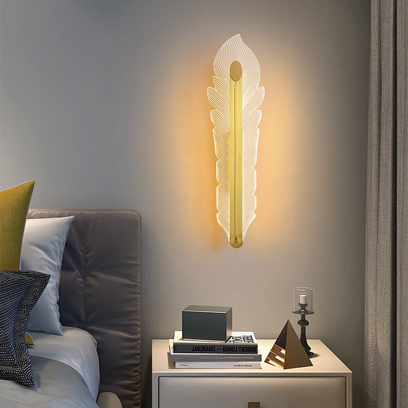 Nordic Light Luxury Acrylic Phoenix Tail LED Wall Sconce Lamp