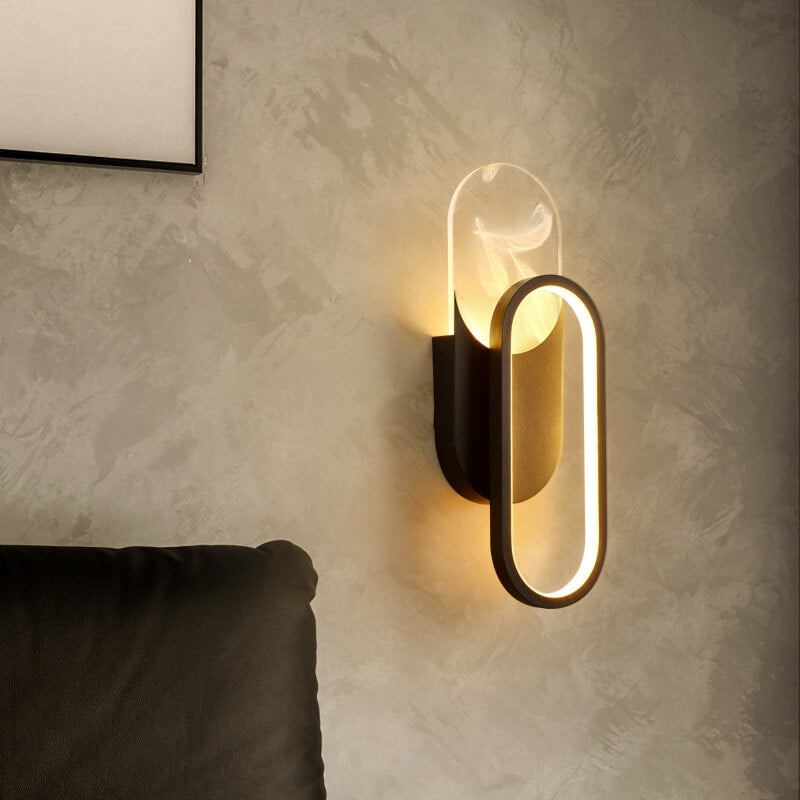 Leichte Luxus Feder Effekt Acryl geometrische LED Wandleuchte Lampe 