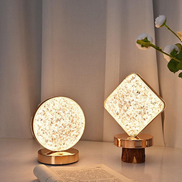 Lampe de table USB LED en acrylique créatif nordique avec géométrie étoile lune en métal 
