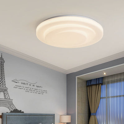 Modern Minimalist PE Swirl Round Iron LED Flush Mount Ceiling Light