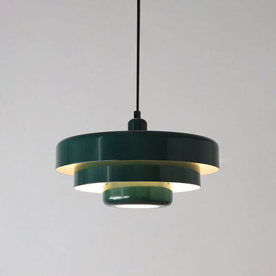 Nordic Vintage mehrschichtige runde Metall-Pendelleuchte mit 1 Licht 