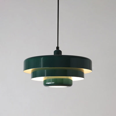 Nordic Vintage Multi-Layered Round Metal 1-Light Pendant Light