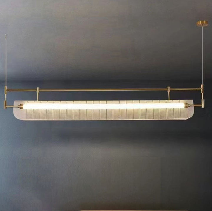 Modern Luxury Acrylic Iron Long Strip LED Island Light Pendant Light For Dining Room