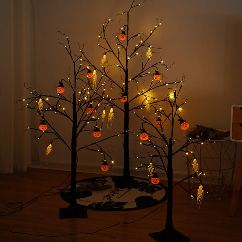 Halloween Pumpkin Skeleton Tree Light LED Simulation Tree Decoration Light