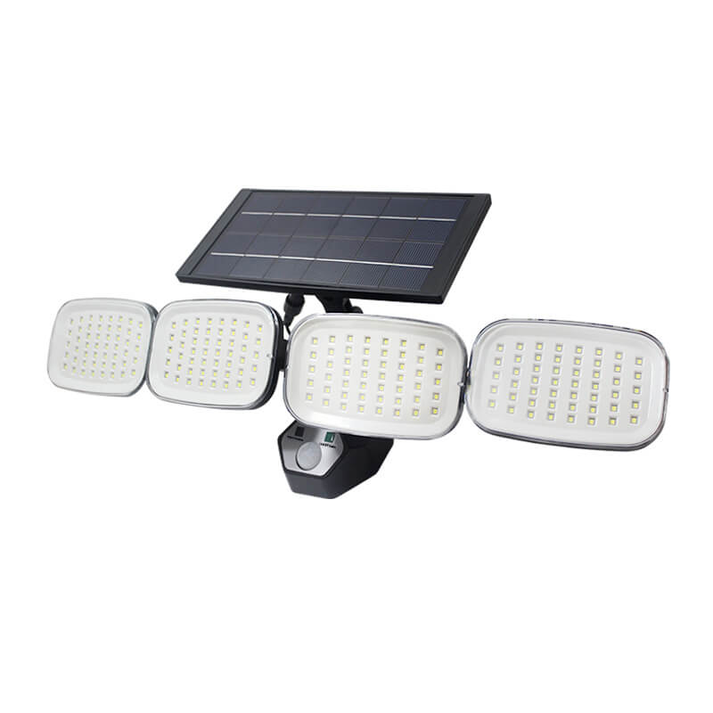 Solar LED Four-head Rotatable Human Body Induction Garden Street Light Outdoor Light