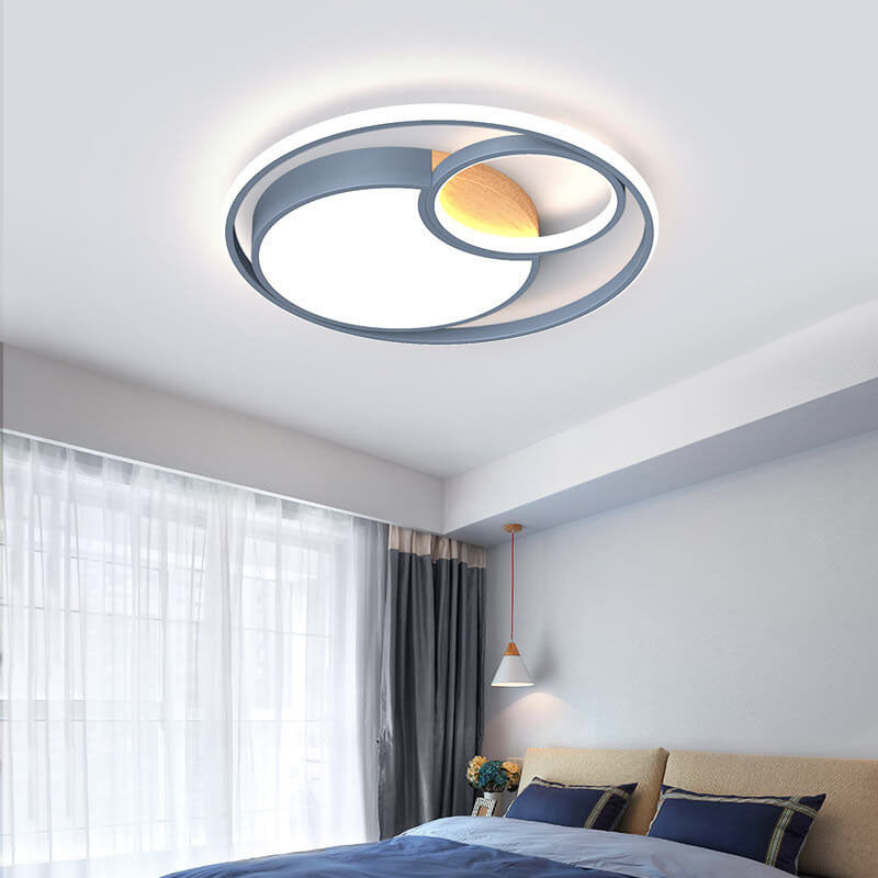 Nordic Creative Color Mix Circles LED Flush Mount Ceiling Light