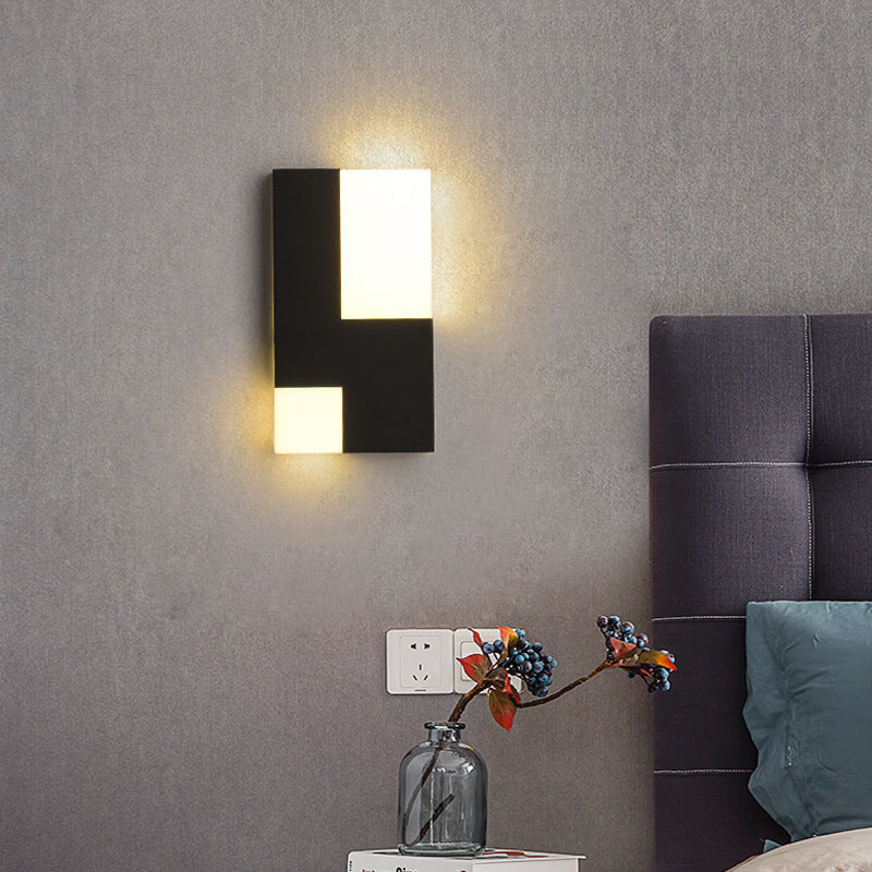 Modern Minimalist Square Geometric Iron Acrylic LED Wall Sconce Lamp