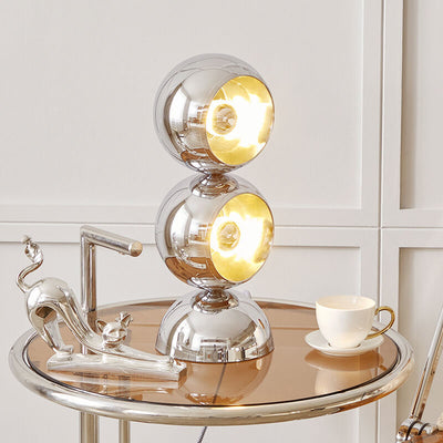 Nordischer minimalistischer Chrom-Metall-Orb 1/2/3 Licht-Tischlampe 