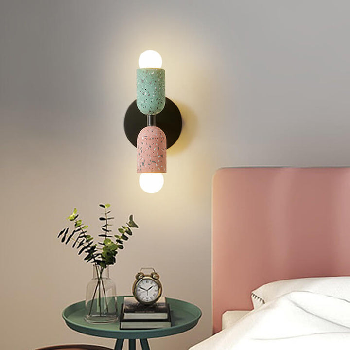 Lampe murale japonaise moderne Wabi-Sabi en fer et ciment à 2 lumières 
