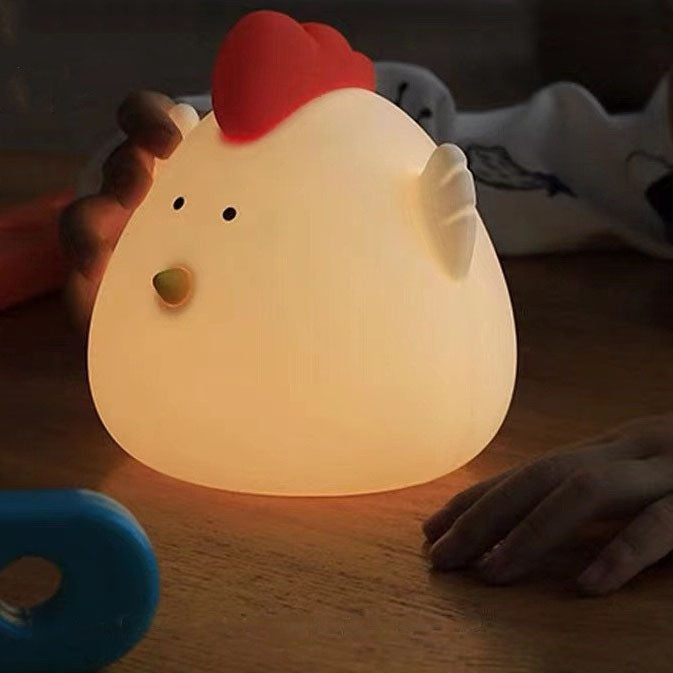 Kreative Cartoon Silikon Little Fat Chicken LED USB Pat Pat Nachtlicht Tischlampe 