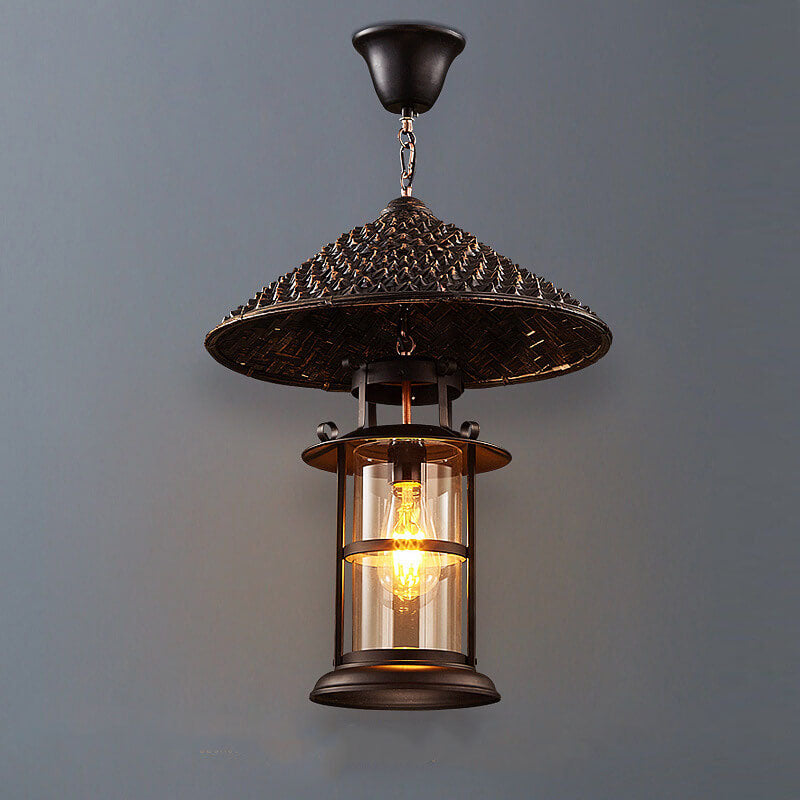 Vintage Industrial Bucket Hat Lantern 1-Light Pendant Light