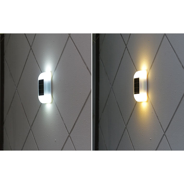 Moderne minimalistische quadratische wasserdichte Solar-LED-Wandleuchte aus ABS für den Außenbereich 