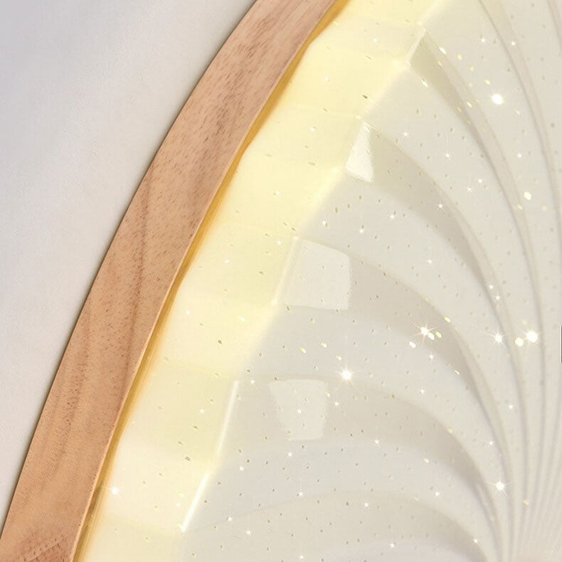 Modern Log Pleated Star Effect Round LED Flush Mount Ceiling Light