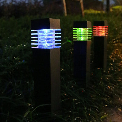 Contemporary Industrial Waterproof Solar ABS Column LED Lawn Insert Light For Outdoor Patio