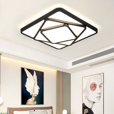 Nordic Creative Photo Frame/Clover Design LED Flush Mount Light