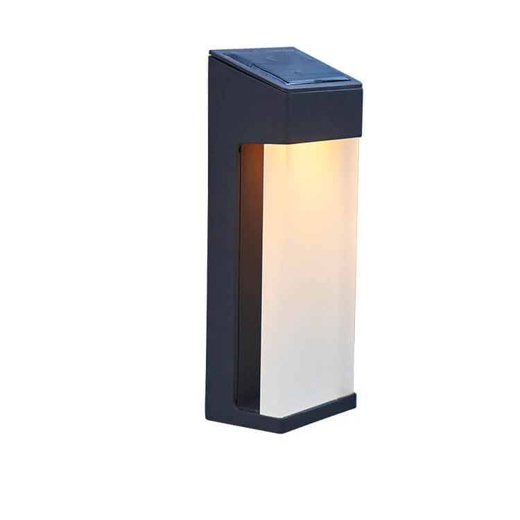 Solar Square Frosted Glass Waterproof Outdoor LED Wall Sconce Lamp