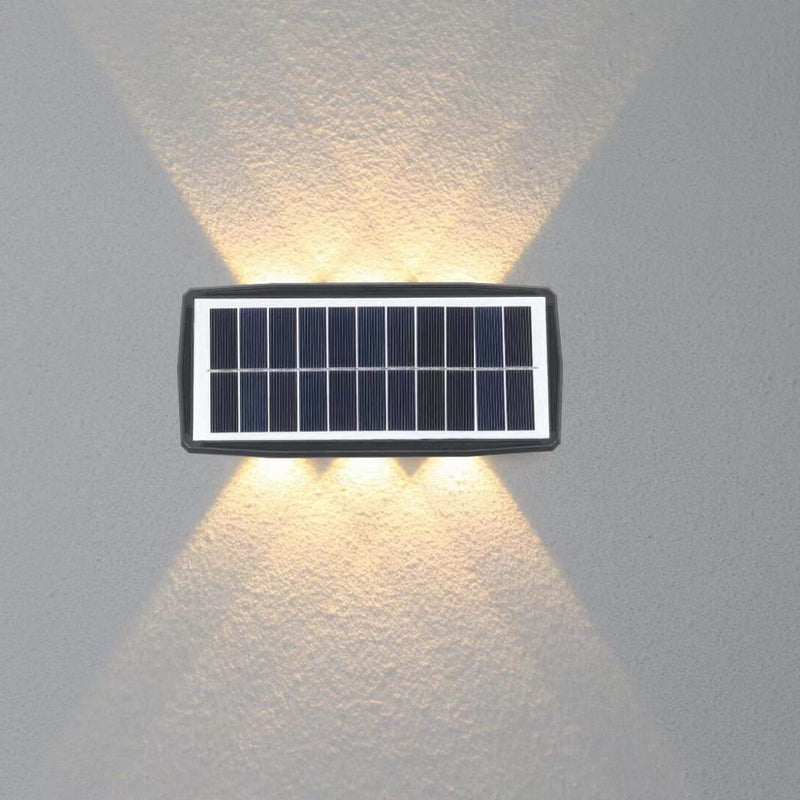 Lampe murale à LED en forme de trapèze carré étanche et créative à énergie solaire 