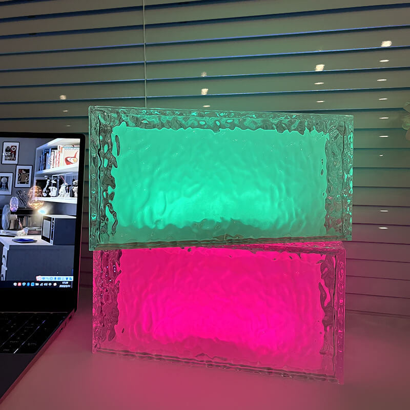 مصباح طاولة ديكوري LED RGB أكريليك مكعب ثلجي مبتكر 