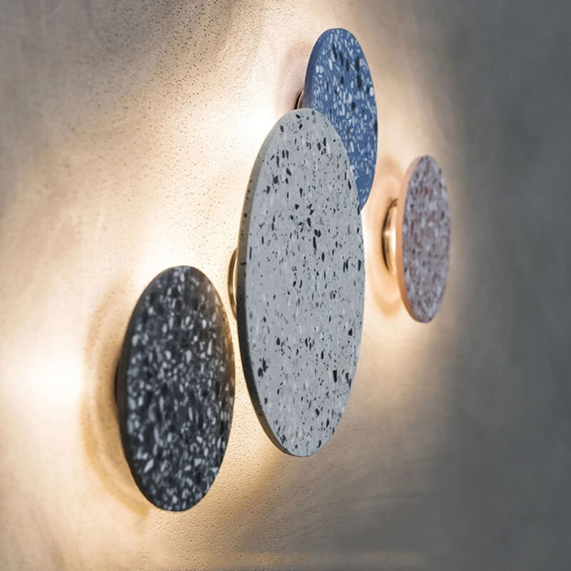 Lámpara de pared LED de mármol texturizado redondo moderno europeo 