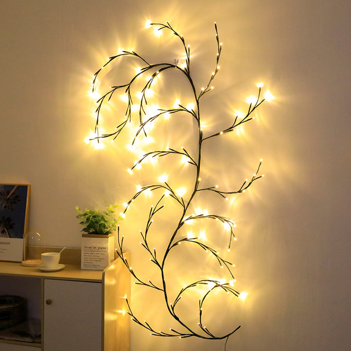 Guirnalda de luces LED decorativas de ratán en forma de rama de estilo minimalista moderno 