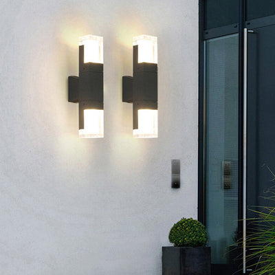 Modern Minimalist Square Column Induction Outdoor Waterproof LED Wall Sconce Lamp