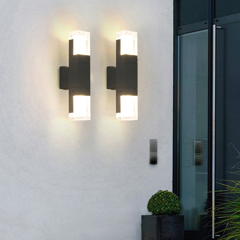 Modern Minimalist Square Column Induction Outdoor Waterproof LED Wall Sconce Lamp