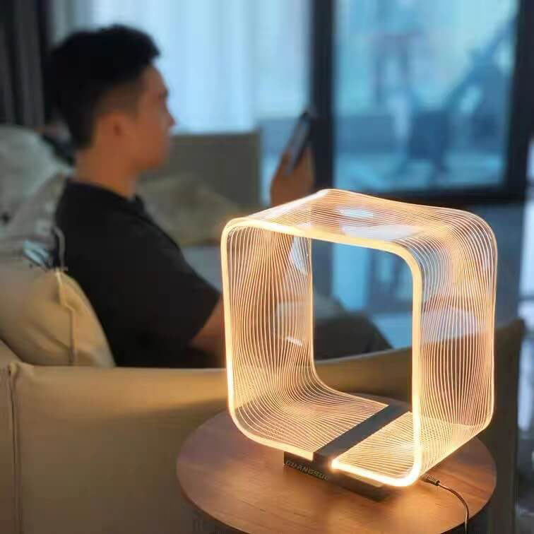 Nordic Square Ring Acrylic LED Decorative Table Lamp