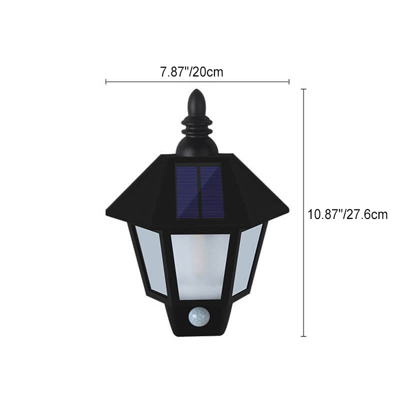 Modern Minimalist Solar Hexagonal ABS PC LED Waterproof Outdoor Wall Sconce Lamp