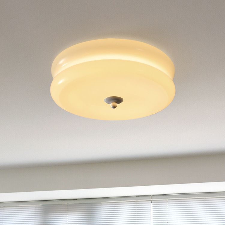 Plafonnier LED avec abat-jour en verre cylindrique de simplicité moderne pour salon 