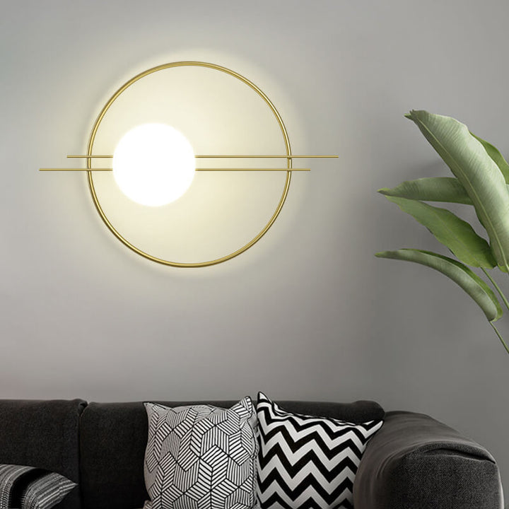 Applique Murale à 1 Lumière avec Anneau en Verre et Balle Créative Nordique 