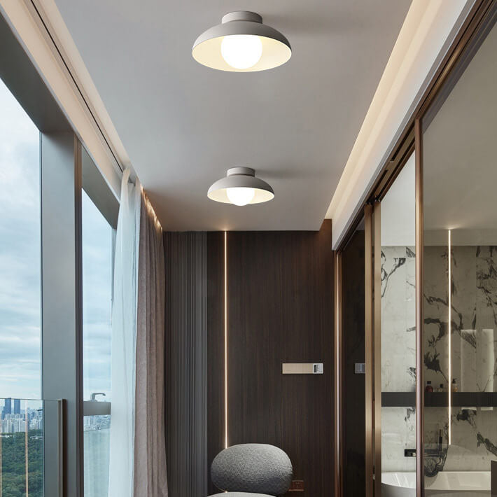 Zeitgenössische nordische Wabi-Sabi Halbdeckenleuchte aus Eisen und Glas mit 1 Flamme für das Wohnzimmer 