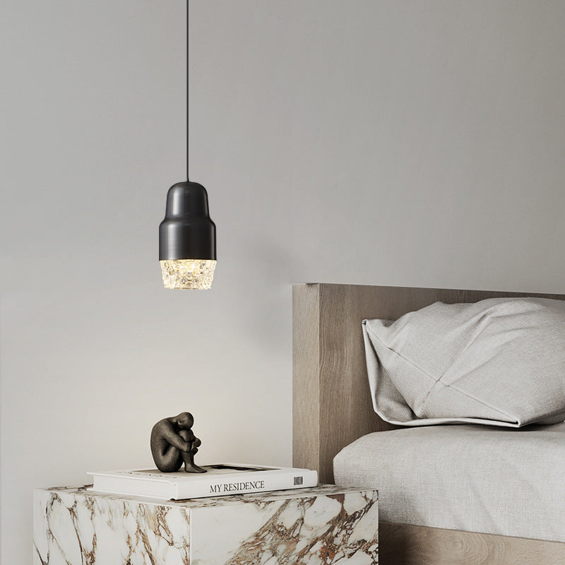 Modern Light Luxury Cylindrical Copper Acrylic LED Pendant Light