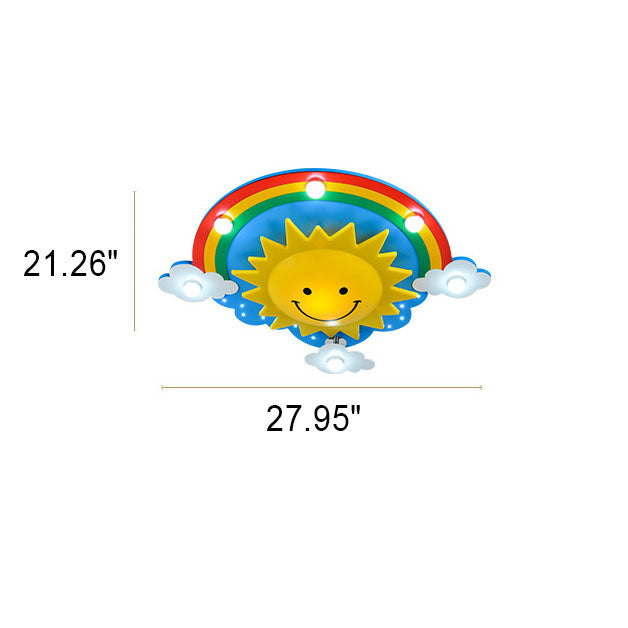 Éclairage encastré à LED pour enfants Rainbow Sun créatif et moderne 