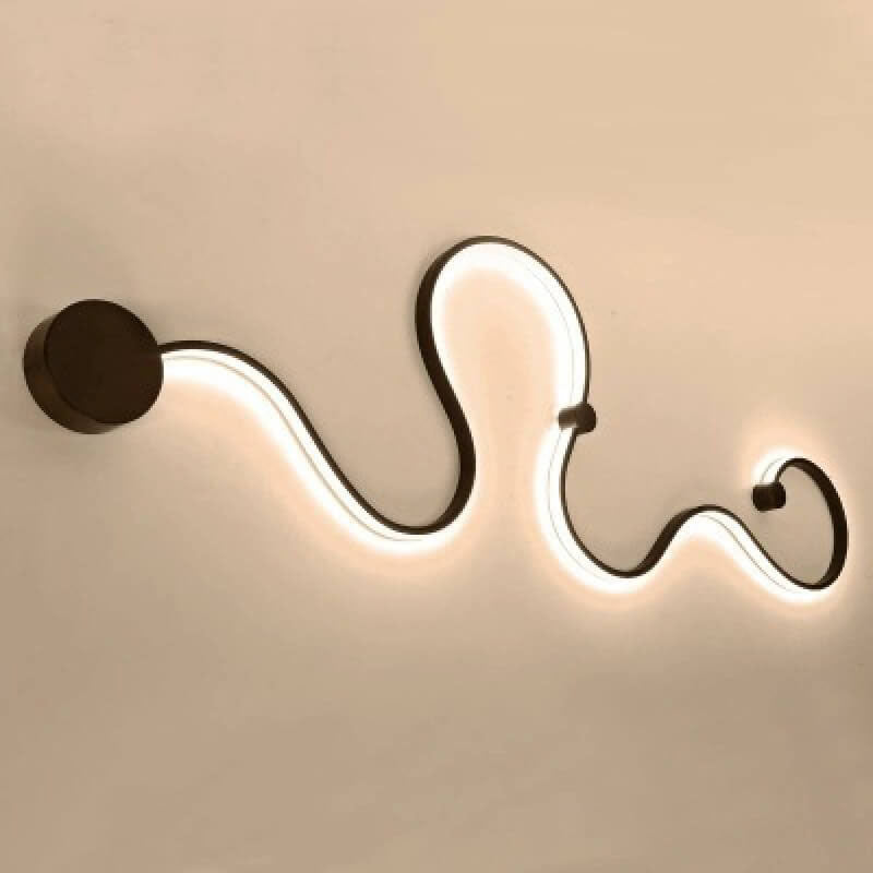 Moderne lange Aluminium-Schlangenform 1-Licht gebogene LED-Wandleuchte 