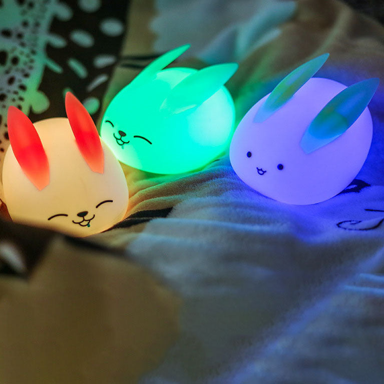 Lámpara de Mesa de Luz Nocturna LED de Silicona Creativa Moderna Conejo 