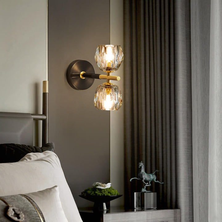 Toda la lámpara de aplique de pared de lujo de cristal de cobre de 1/2 luces 