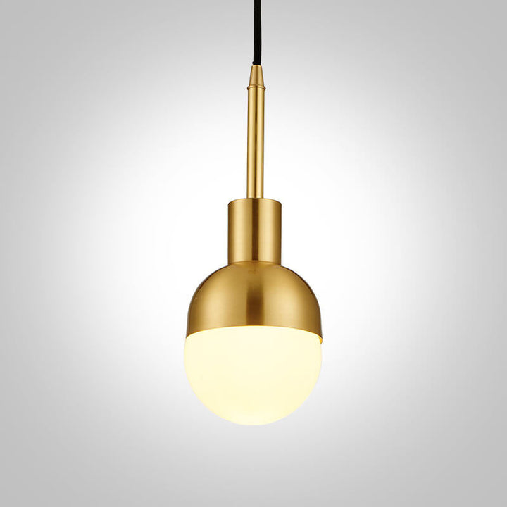 Nordic Vintage Brass Glass Oval 1-Light Pendant Light