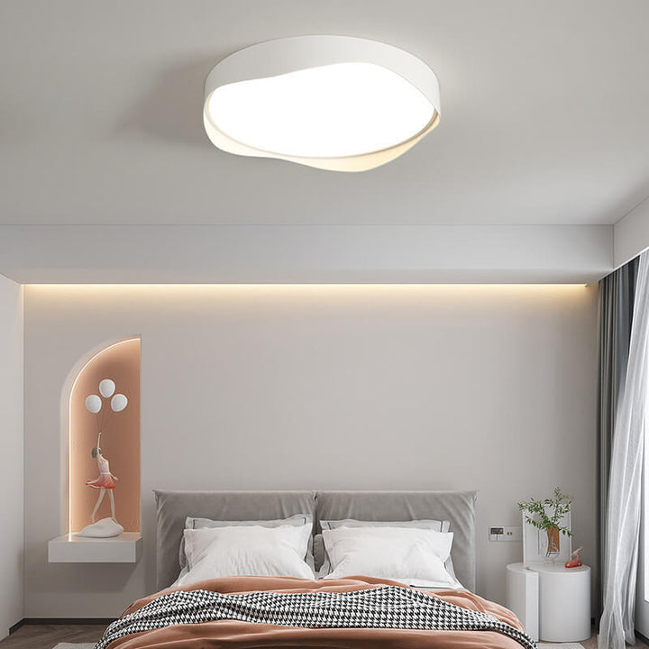Modern Minimalist Round Curve Border Iron Acrylic LED Flush Mount Ceiling Light for Living Room
