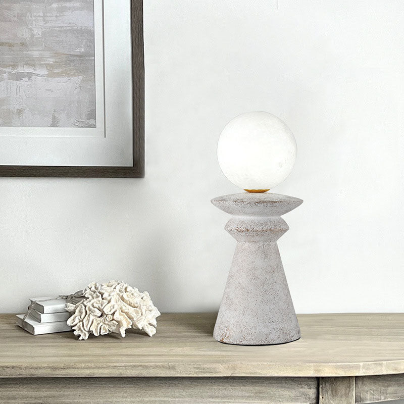 Japanese Style Moon Resin 1-Light Table Lamp