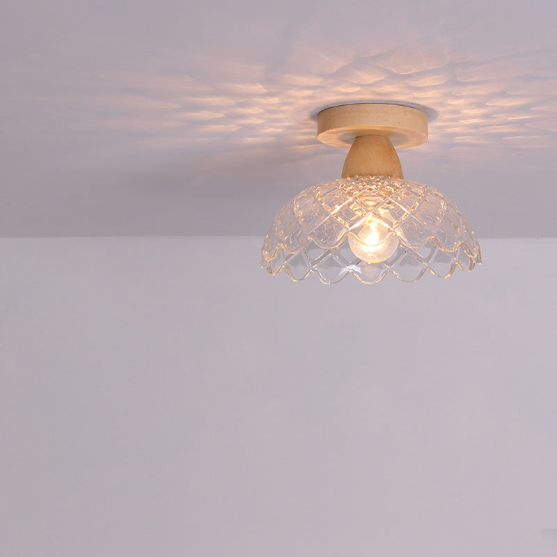 Luz de montaje semi-empotrado de 1 luz de vidrio minimalista japonés 