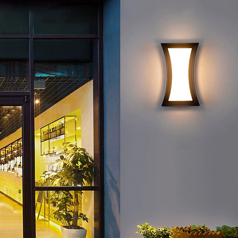 Applique Murale Carrée en Aluminium Imperméable Contemporaine avec LED pour Patio Extérieur 